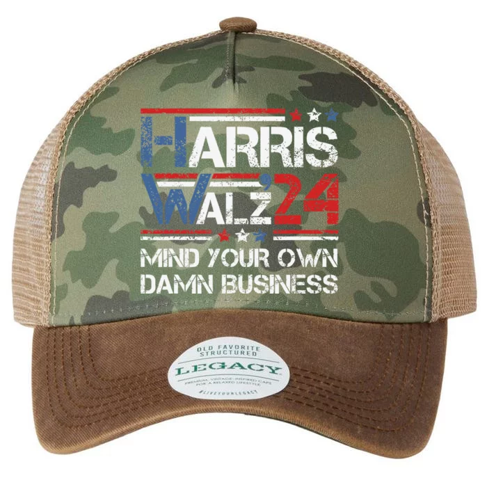 Kamala Harris Walz Waltz Mind Your Own Damn Business Gift Legacy Tie Dye Trucker Hat