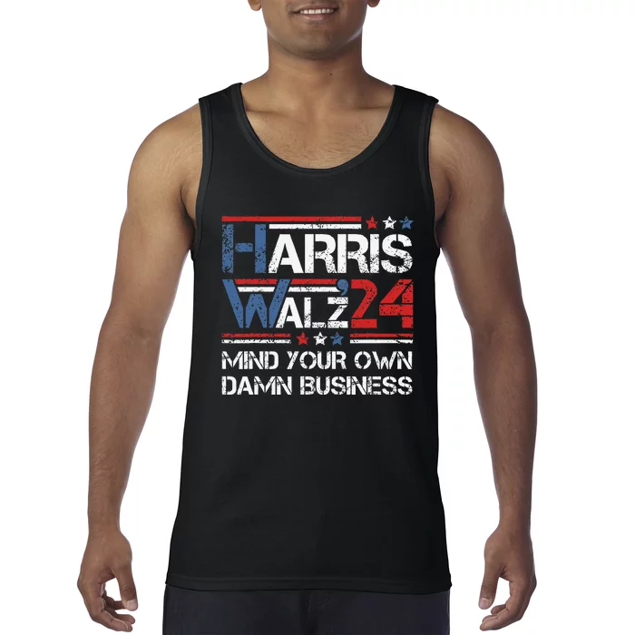 Kamala Harris Walz Waltz Mind Your Own Damn Business Gift Tank Top