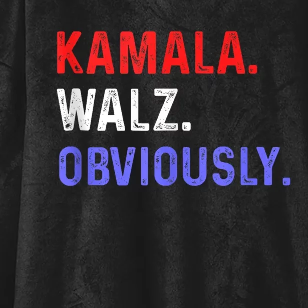 Kamala Harris Walz Obviously Hooded Wearable Blanket