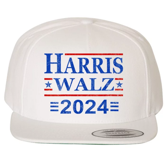 Kamala Harris Walz 2024 Democratic Vp President 47th Us Flag Wool Snapback Cap