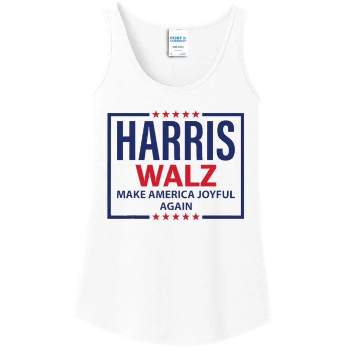 Kamala Harris Walz Make America Joyful 2024 Design Ladies Essential Tank