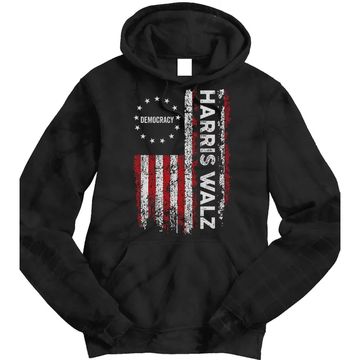 Kamala Harris Walz 2024 Harris Waltz Vp President 47th Flag Tie Dye Hoodie