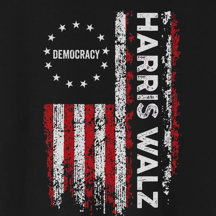 Kamala Harris Walz 2024 Harris Waltz Vp President 47th Flag Women's Crop Top Tee