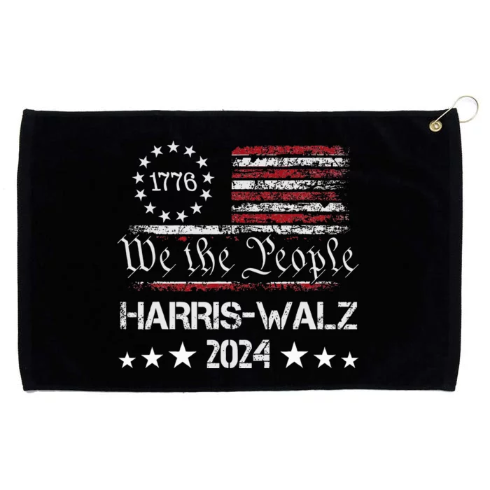 Kamala Harris Waltz Walz 2024 American Flag We The People Grommeted Golf Towel