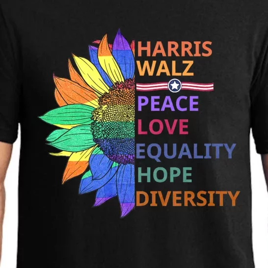 Kamala Harris Waltz Peace Love Equality Hope Diversity Pajama Set