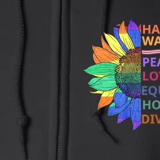 Kamala Harris Waltz Peace Love Equality Hope Diversity Full Zip Hoodie