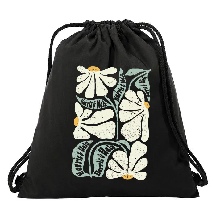 Kamala Harris Waltz Hand Drawn Flower Brighter Tomorrow 2024 Gift Drawstring Bag