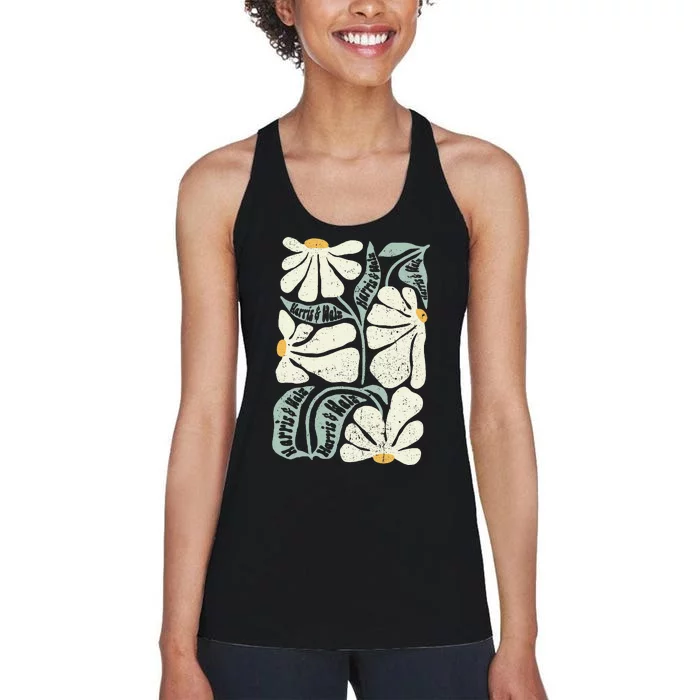 Kamala Harris Waltz Hand Drawn Flower Brighter Tomorrow 2024 Gift Women's Racerback Tank