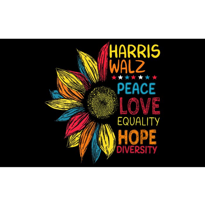 Kamala Harris Walz Peace Love Equality Hope Diversity Bumper Sticker