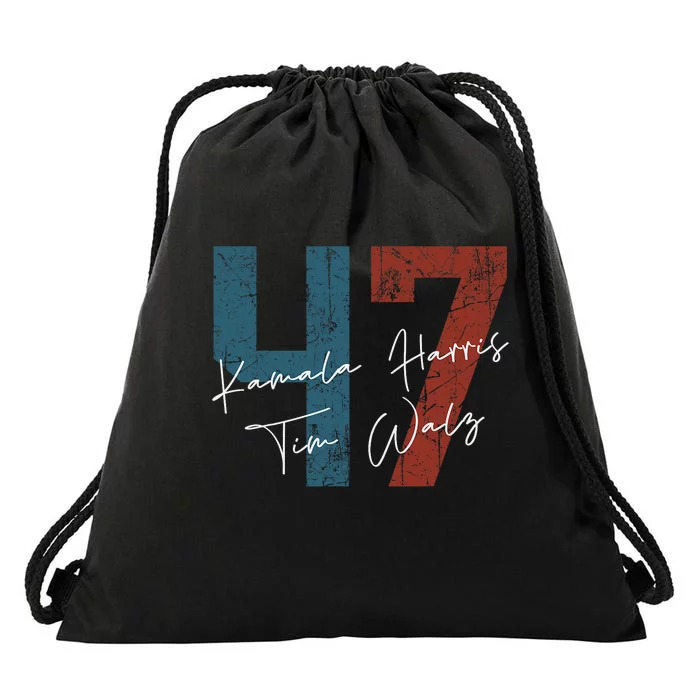 Kamala Harris Walz 2024 Harris Waltz President Democratic 47 Drawstring Bag