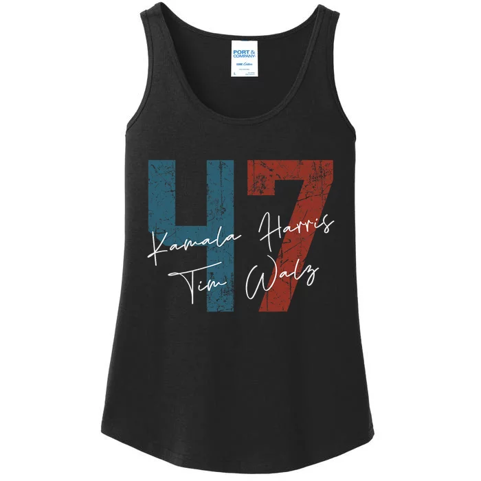 Kamala Harris Walz 2024 Harris Waltz President Democratic 47 Ladies Essential Tank