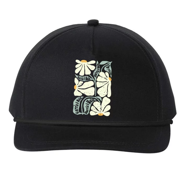 Kamala Harris Waltz Hand Drawn Flower Brighter Tomorrow 2024 Snapback Five-Panel Rope Hat