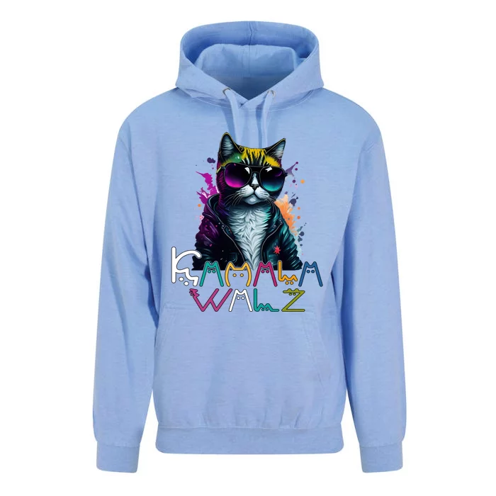 Kamala Harris Walz Cat Lettering Funny Harris Waltz 2024 Cat Funny Gift Unisex Surf Hoodie