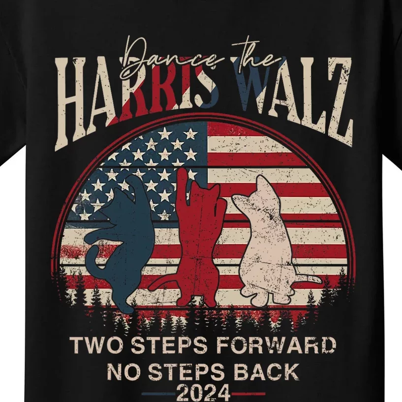 Kamala Harris Walz 2024 Waltz Dance 2 Steps Forward Not Back Kids T-Shirt