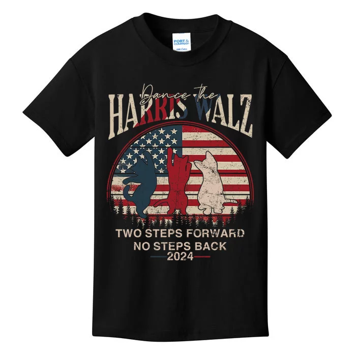 Kamala Harris Walz 2024 Waltz Dance 2 Steps Forward Not Back Kids T-Shirt