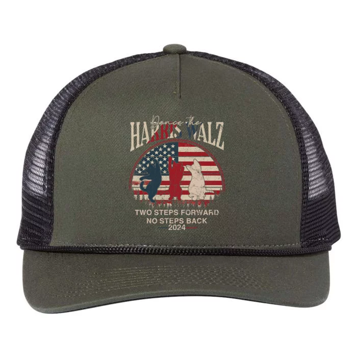 Kamala Harris Walz 2024 Waltz Dance 2 Steps Forward Not Back Retro Rope Trucker Hat Cap