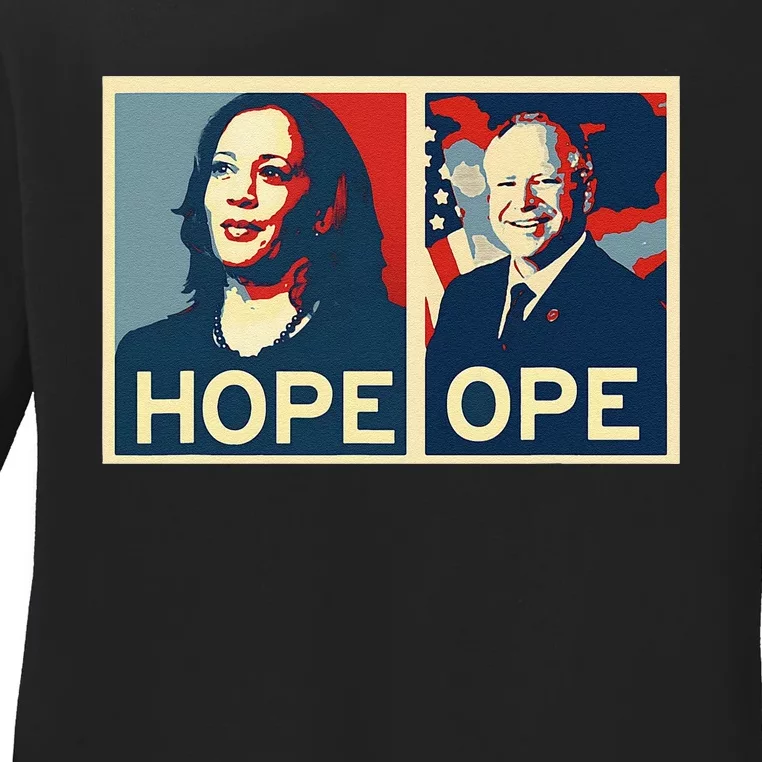 Kamala Hope Walz Ope Harris Walz 2024 Ope Vice President Gift Ladies Long Sleeve Shirt