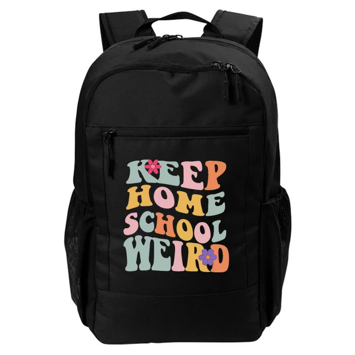 Keep Homeschool Weird Funny Homeschool Mom Retro Groovy Daily Commute Backpack