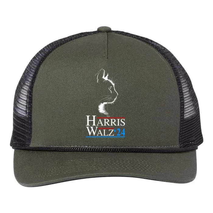 Kamala Harris Walz Waltz 2024 Vp President Funny Cat Ladies Gift Retro Rope Trucker Hat Cap