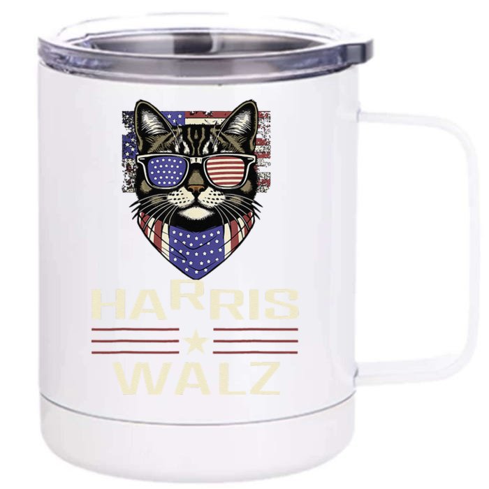 Kamala Harris Walz 2024 Harris Waltz Democratic Vp President Front & Back 12oz Stainless Steel Tumbler Cup