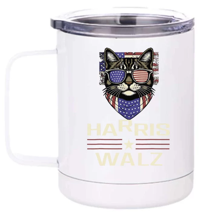 Kamala Harris Walz 2024 Harris Waltz Democratic Vp President Front & Back 12oz Stainless Steel Tumbler Cup