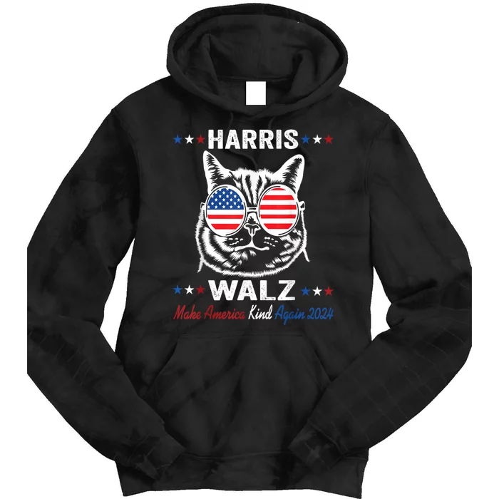 Kamala Harris Walz 2024 Make America Kind Again Harris Waltz Tie Dye Hoodie