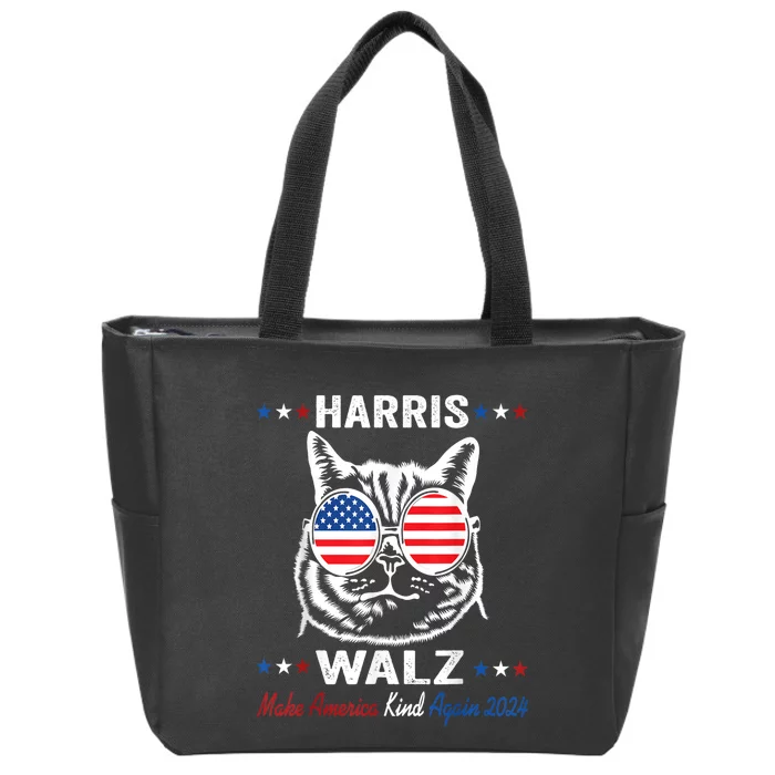 Kamala Harris Walz 2024 Make America Kind Again Harris Waltz Zip Tote Bag