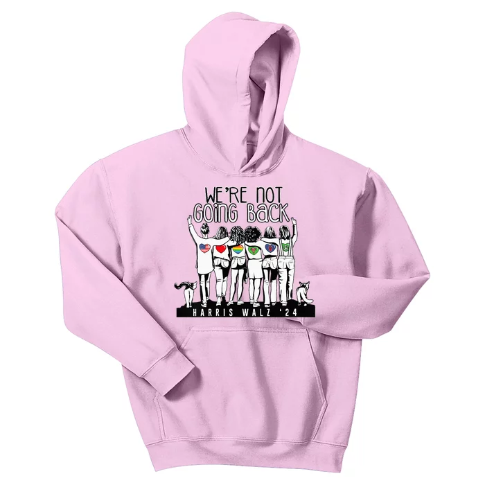 Kamala Harris Walz Women 2024 We Are Not Going Back Kids Hoodie