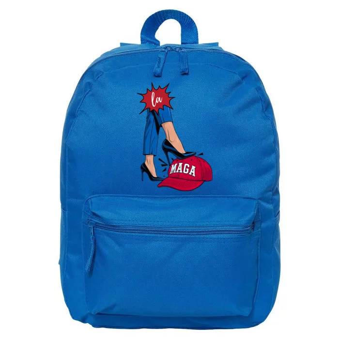 Kamala Harris With High Heels Stepping On Red Hat 2024 Funny 16 in Basic Backpack