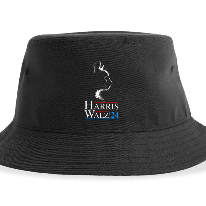 Kamala Harris Walz 2024 Harris Waltz Vp President Cat Ladies Gift Sustainable Bucket Hat