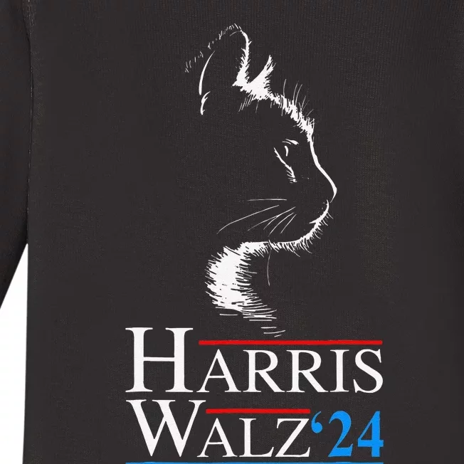 Kamala Harris Walz 2024 Harris Waltz Vp President Cat Ladies Gift Baby Long Sleeve Bodysuit