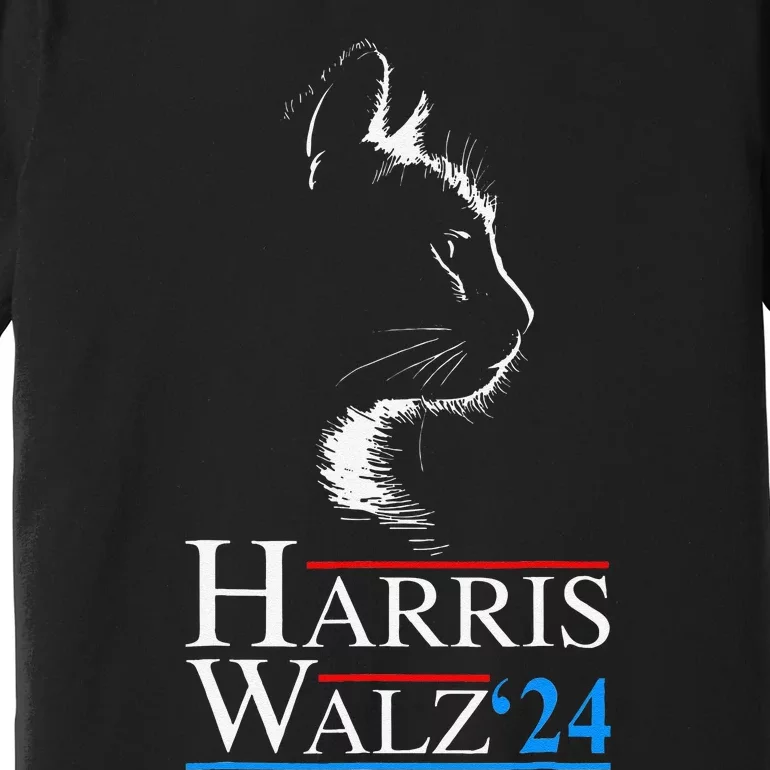 Kamala Harris Walz 2024 Harris Waltz Vp President Cat Ladies Gift Premium T-Shirt