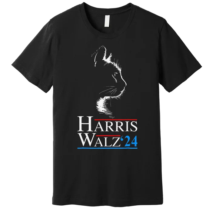 Kamala Harris Walz 2024 Harris Waltz Vp President Cat Ladies Gift Premium T-Shirt