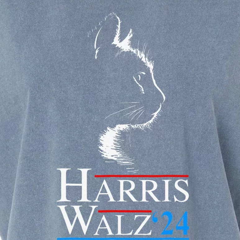 Kamala Harris Walz 2024 Harris Waltz Vp President Cat Ladies Gift Garment-Dyed Women's Muscle Tee