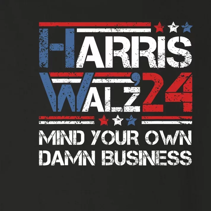 Kamala Harris Walz Waltz Mind Your Own Damn Business Toddler Long Sleeve Shirt