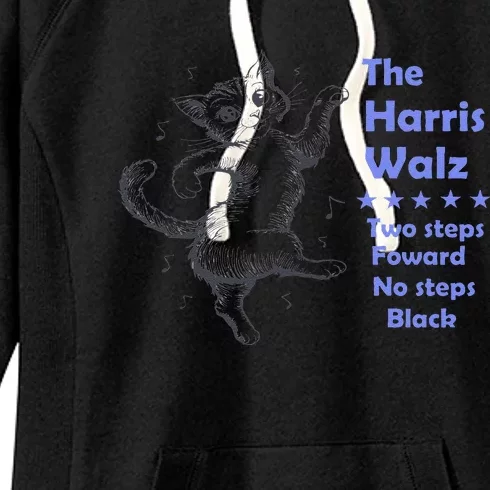 Kamala Harris Walz 2024 Cat Dance 2 Steps Forward Not Back Women's Fleece Hoodie