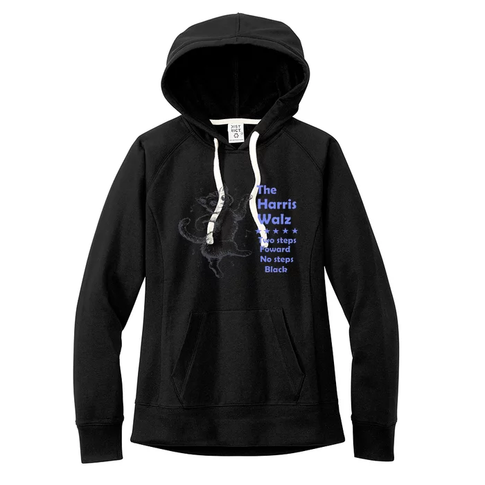 Kamala Harris Walz 2024 Cat Dance 2 Steps Forward Not Back Women's Fleece Hoodie