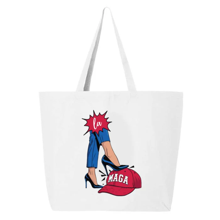 Kamala Harris With High Heels Stepping On Red Hat 2024 Funny 25L Jumbo Tote