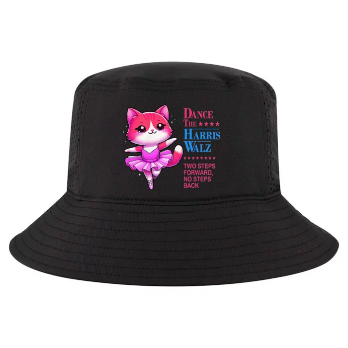 Kamala Harris Walz 2024 Cat Dance 2 Steps Forward Not Back Cool Comfort Performance Bucket Hat