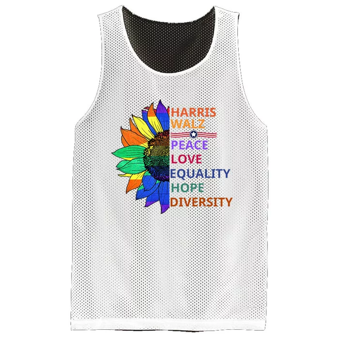 Kamala Harris Waltz Peace Love Equality Hope Diversity Mesh Reversible Basketball Jersey Tank