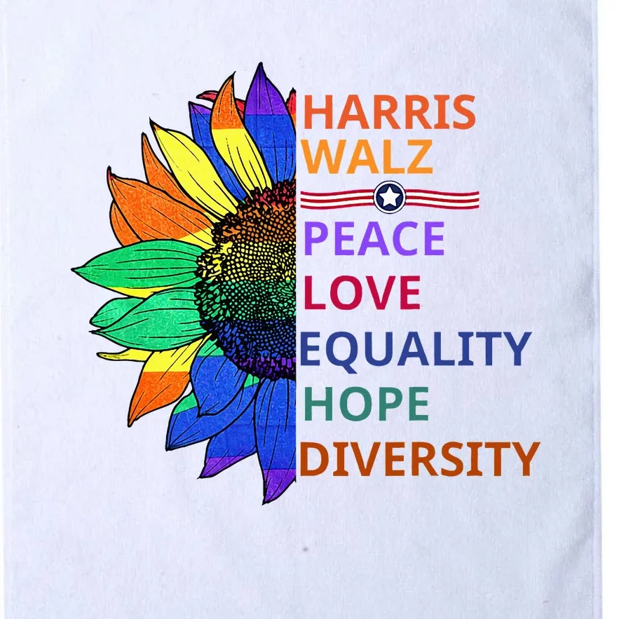 Kamala Harris Waltz Peace Love Equality Hope Diversity Platinum Collection Golf Towel