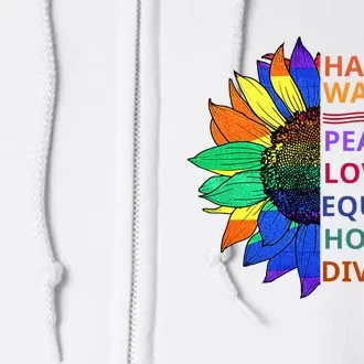 Kamala Harris Waltz Peace Love Equality Hope Diversity Full Zip Hoodie