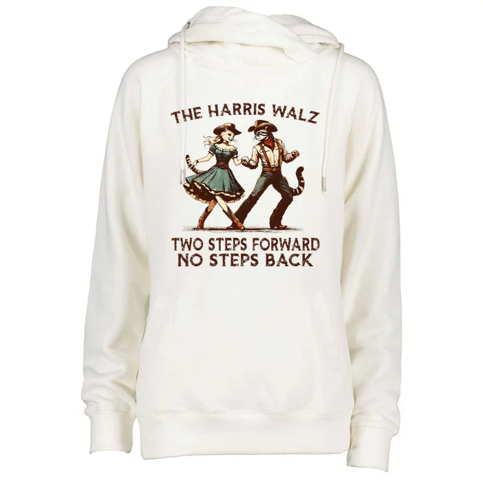 Kamala Harris Walz 2024 Waltz Dance 2 Steps Forward Not Back Womens Funnel Neck Pullover Hood