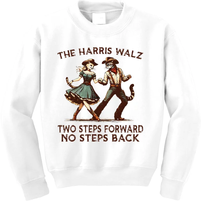 Kamala Harris Walz 2024 Waltz Dance 2 Steps Forward Not Back Kids Sweatshirt