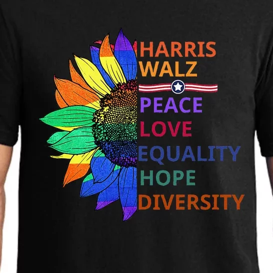 Kamala Harris Waltz Peace Love Equality Hope Diversity Gift Pajama Set