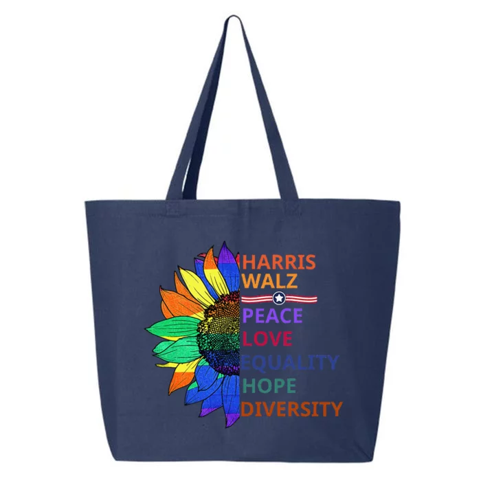 Kamala Harris Waltz Peace Love Equality Hope Diversity Gift 25L Jumbo Tote