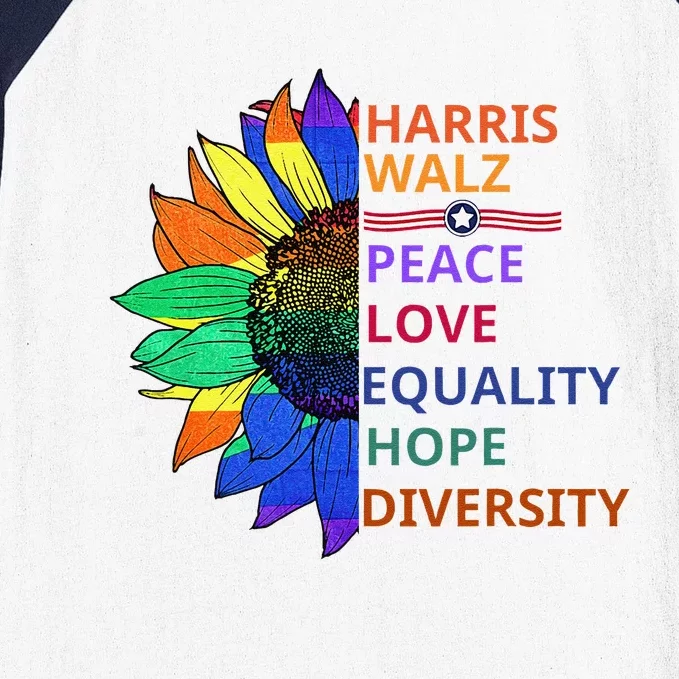 Kamala Harris Waltz Peace Love Equality Hope Diversity Gift Baseball Sleeve Shirt