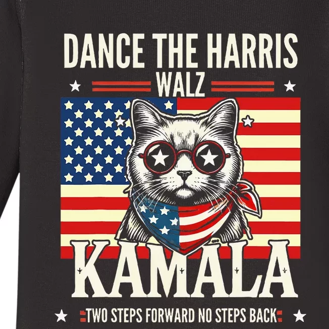 Kamala Harris Walz 2024 Waltz Dance 2 Steps Forward Baby Long Sleeve Bodysuit