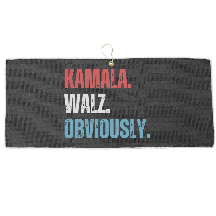 Kamala Harris Walz Obviously Large Microfiber Waffle Golf Towel