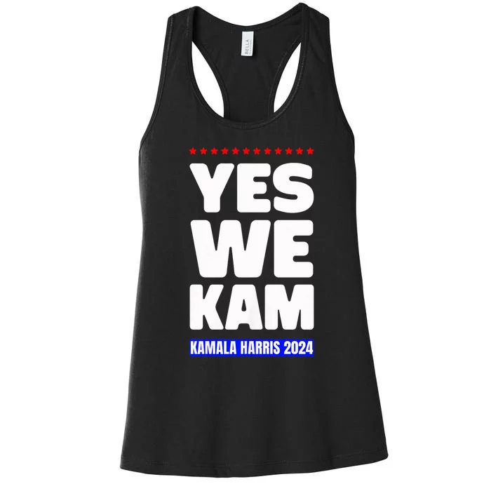 Kamala Harris Yes We Kam! For Us President 2024 Women's Racerback Tank